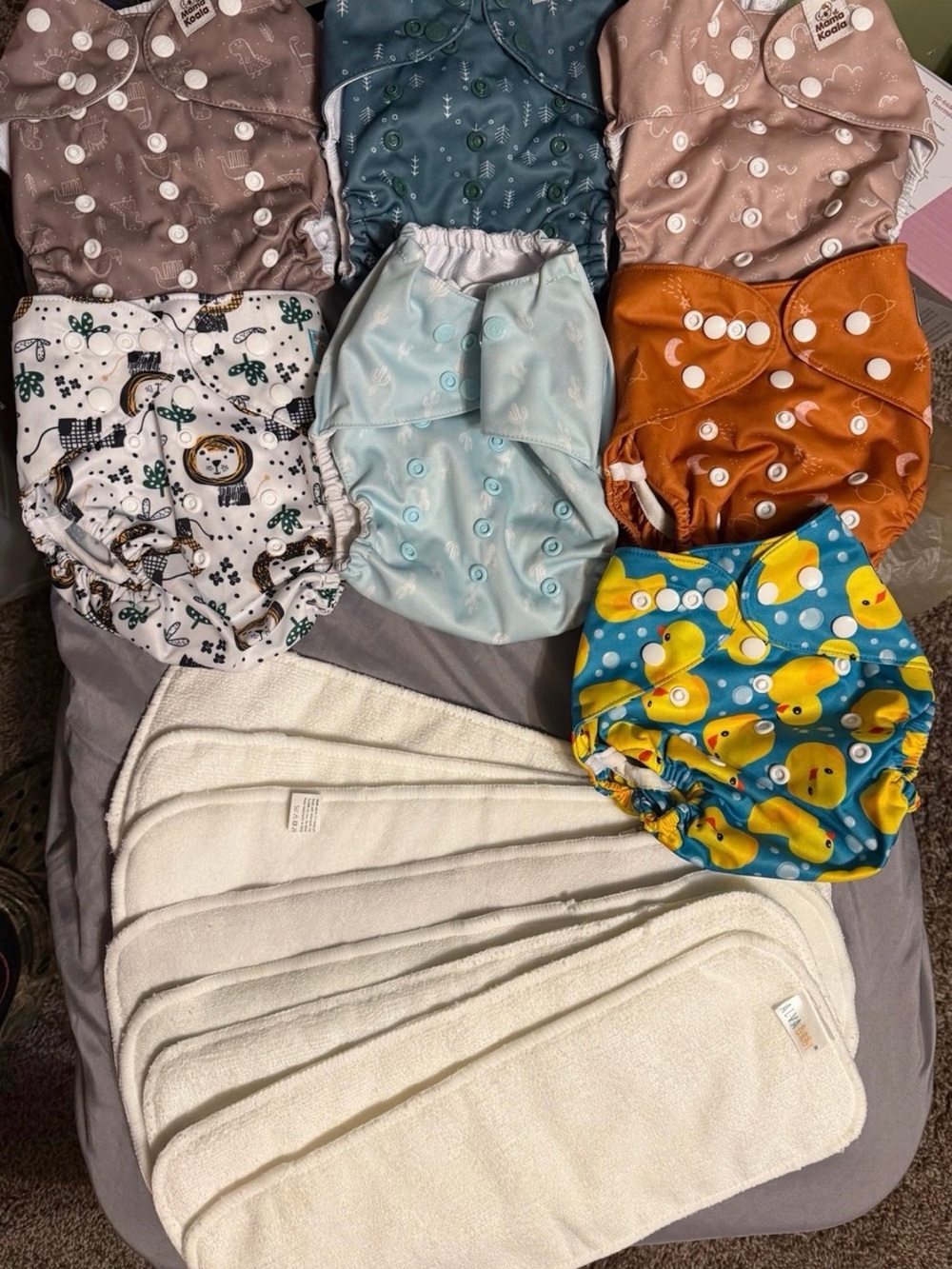 Assorted baby Cloth Diaper Covers & Inserts Bundle mama koala and Alva baby